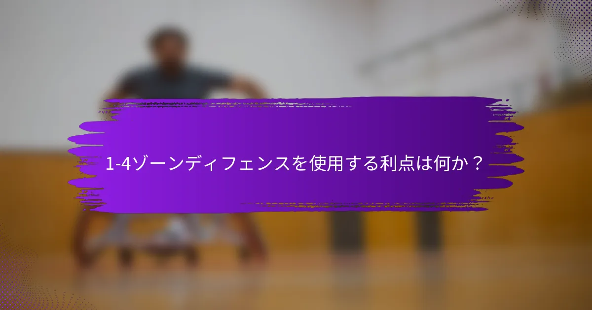 1-4ゾーンディフェンスを使用する利点は何か？