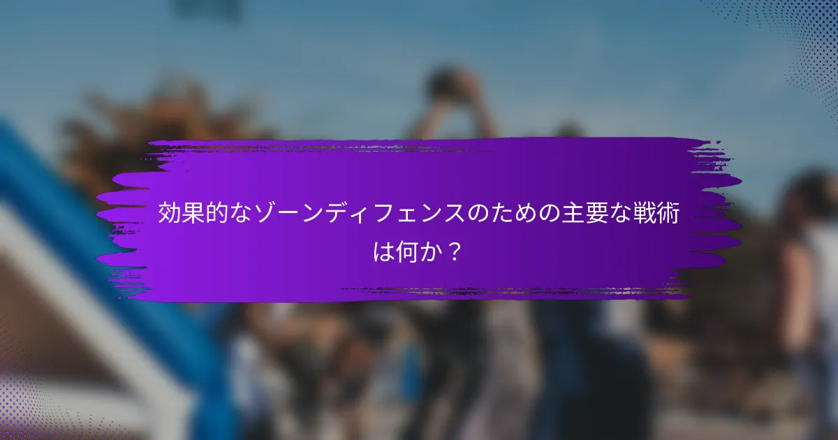 効果的なゾーンディフェンスのための主要な戦術は何か？