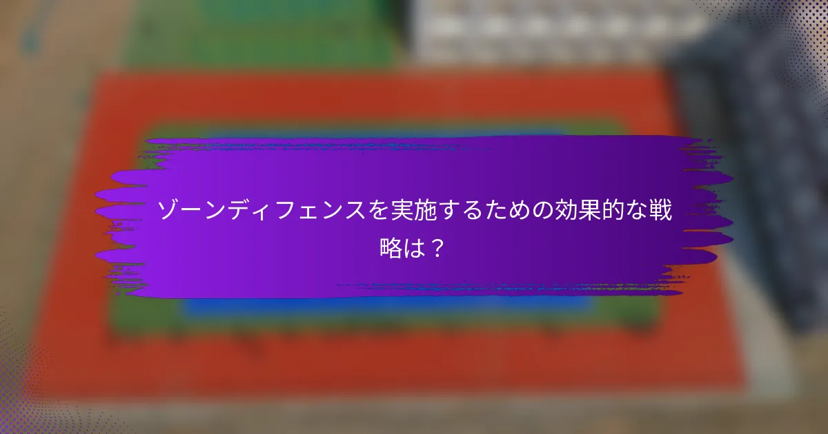 ゾーンディフェンスを実施するための効果的な戦略は？
